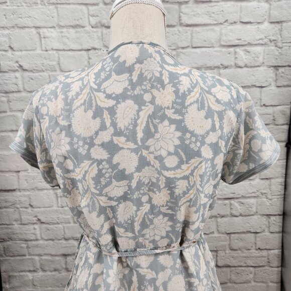 Reistor True Wrap Dress with Pockets Lined Floral Midi Dress Women's M - Picture 9 of 14